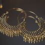 Large Gold Plated Chand Bali Hoop Dangle Earring, thumbnail 4 of 6
