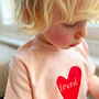 Personalised 'Loved' Long Sleeved Baby T Shirt, thumbnail 6 of 8