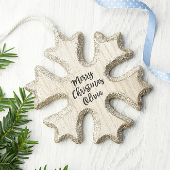 Personalised Snow Flake Christmas Tree Decoration, 2 of 3