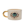 Handmade Evil Eye Ceramic Mug With Gold Handle – 350ml, thumbnail 2 of 3
