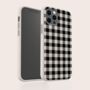 Black And White Gingham Biodegradable Phone Case, thumbnail 3 of 8