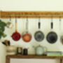 Custom Engraved Farmhouse Kitchen Pan Hanger – Handmade From Dartmoor Oak, thumbnail 1 of 12
