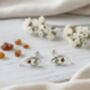 Handmade Two Tone Amber Sterling Silver Stud Earrings, thumbnail 3 of 3
