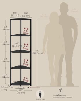Five Tier Corner Shelf With Adjustable LED Lights, 2 of 6