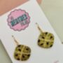 Hot Cross Bun Glitter Earrings, thumbnail 5 of 5