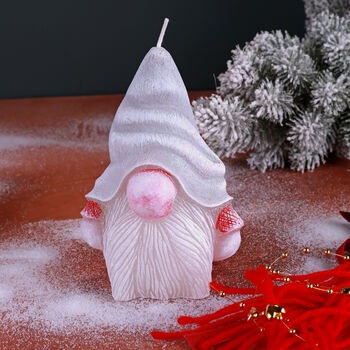 G Decor Norwegian Gnome Hand Finished Sculpted Candle Garden Guardian And Forest Wax Figure, 7 of 9