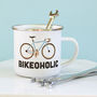 Bikeoholic Enamel Mug, thumbnail 2 of 4