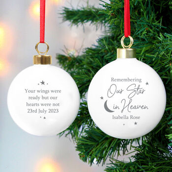 Personalised Our Star In Heaven Bauble, 2 of 3