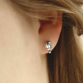 Sterling Silver Hot Air Balloon Stud Earrings, 3 of 4