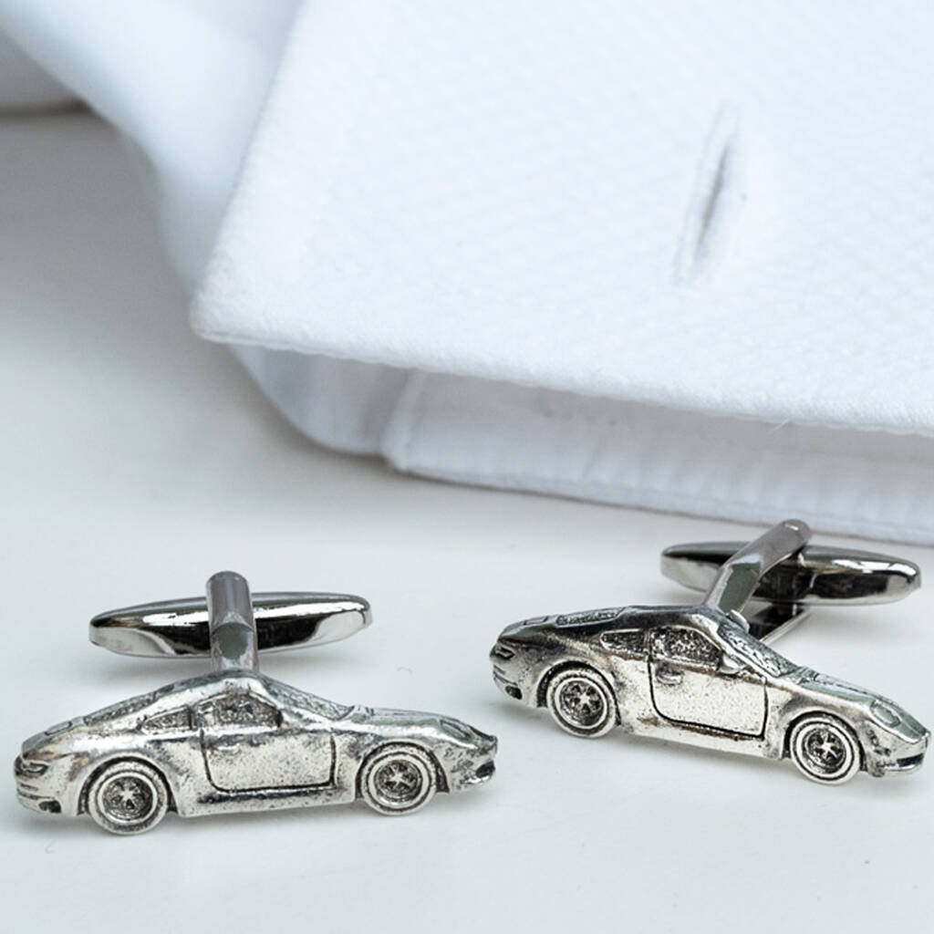 911 Sports Car Pewter Cufflinks, 1 of 3