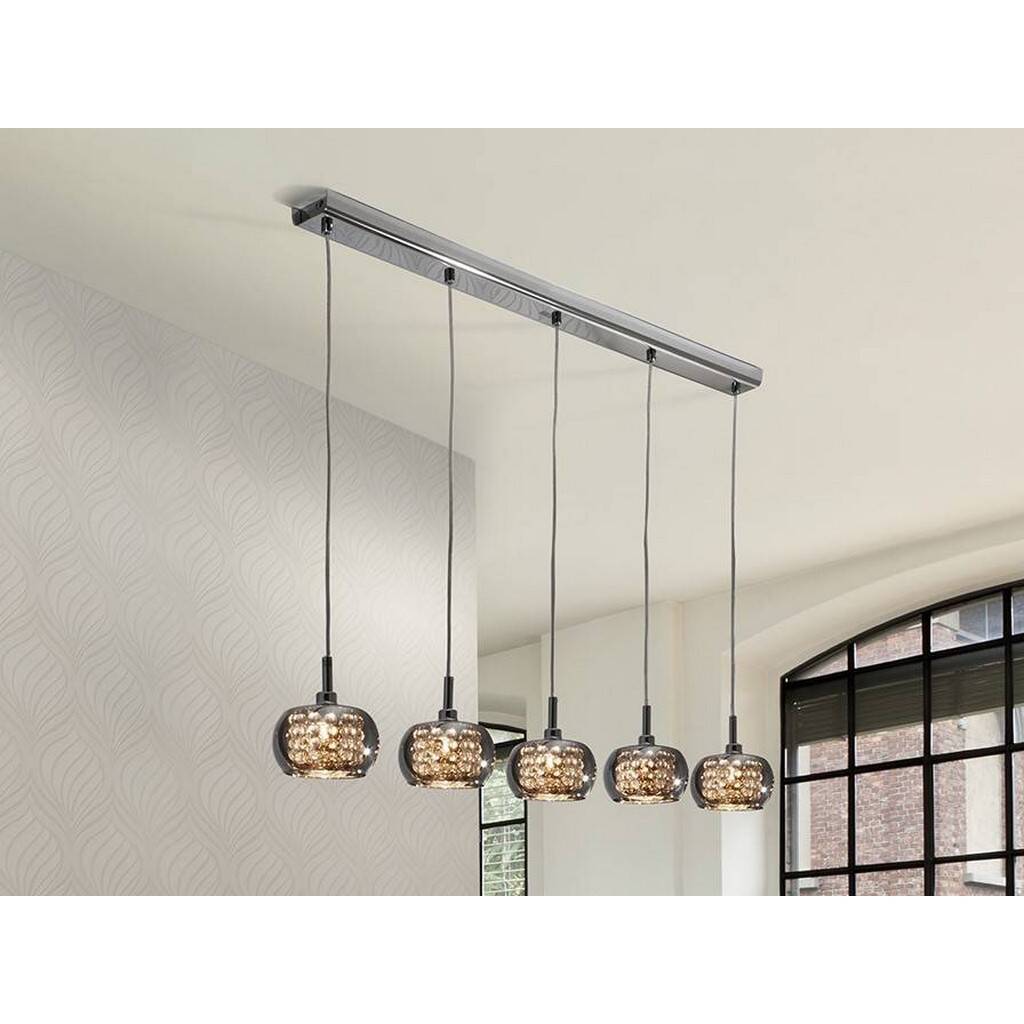 Five Light Dimmable Crystal Hanging Ceiling Pendant, 1 of 2