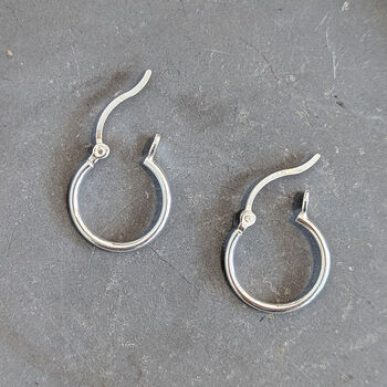 Sterling Silver Hinged Hoop Earrings, 2 of 6