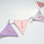 Personalised Lilac And Pink Bunting, thumbnail 2 of 5
