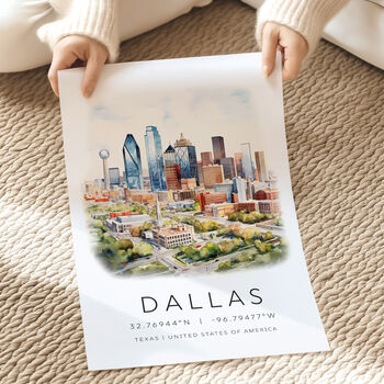 City Travel Poster For Dallas Texas, 4 of 7