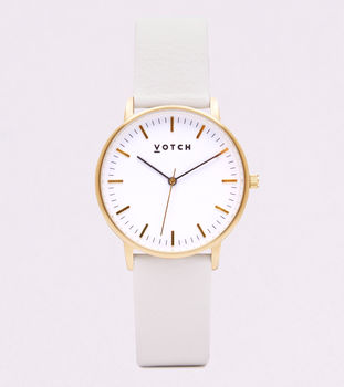 New Collection Gold Vegan Leather Watch, 12 of 12