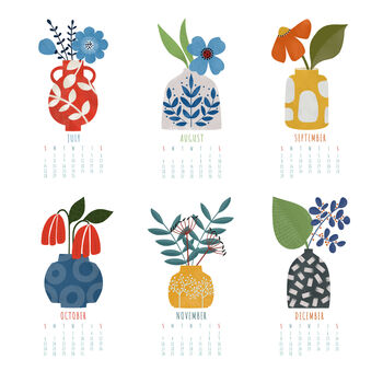 2024 Illustrated Floral Vase Desk Calendar, 4 of 4