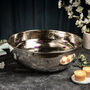 Hammered Copper Foot Soak Bowl With Silver Finish, 350 Mm Diameter, thumbnail 1 of 4