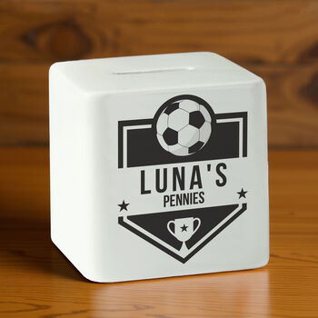 Personalised Football Badge Money Box, 5 of 6