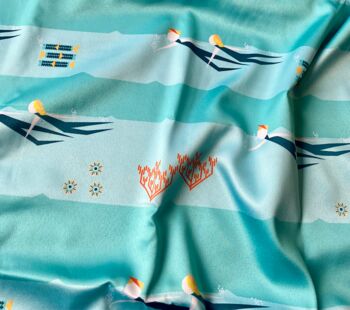 Sea Swimmers Reusable, Silky, Recycled Fabric Gift Wrap, 2 of 9