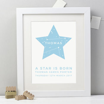 Personalised 'A Star Is Born' New Baby Print, 7 of 7