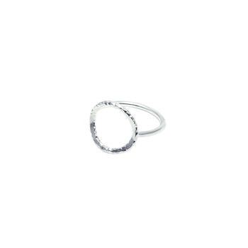Silver Open Circle Geometric Ring, 5 of 7