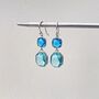 Silver Plated Rectangle Glass Drop Earrings, thumbnail 4 of 4
