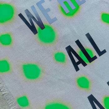 Polka Dot Hand Printed Repurposed Linen Wall Hanging Print, 3 of 7