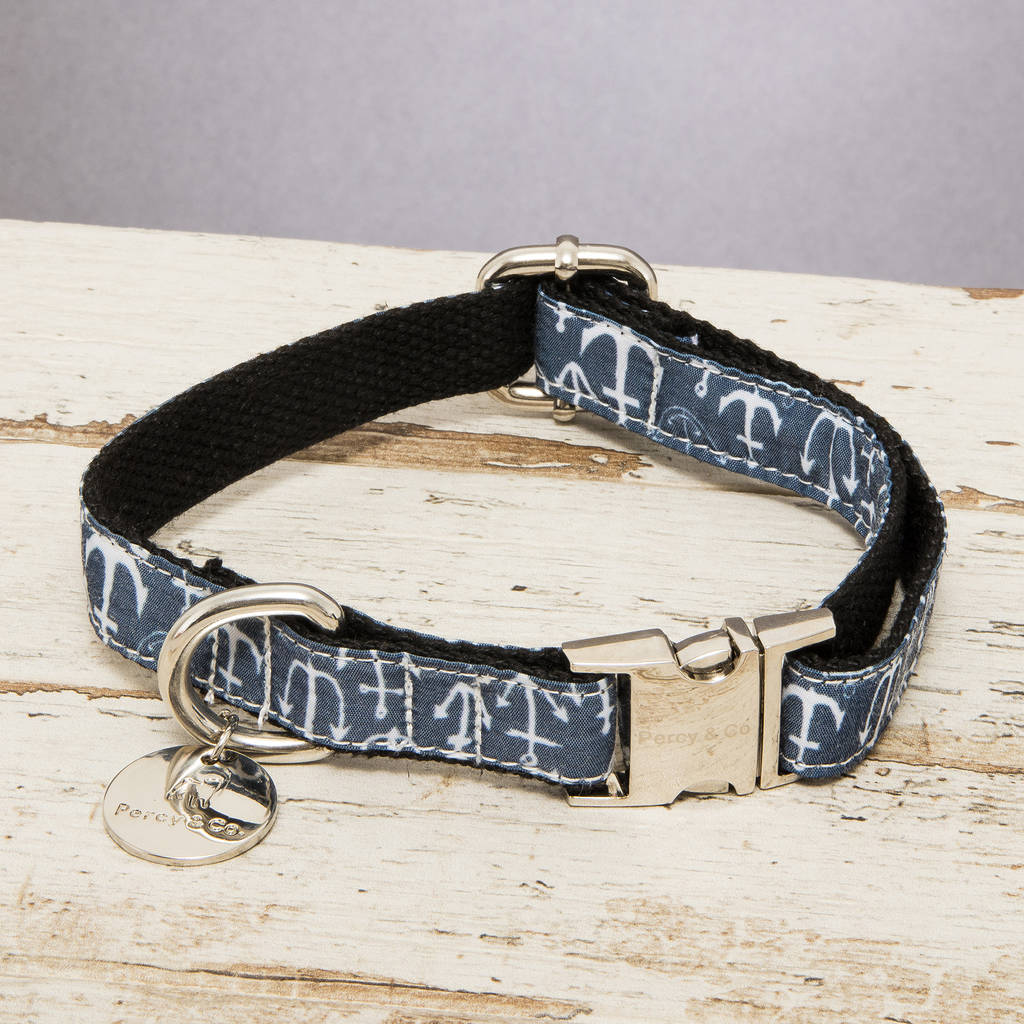 the salcombe nautical dog collar by percy and co. | notonthehighstreet.com