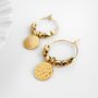 Coin Charm Beaded Hoop Earrings, thumbnail 1 of 4