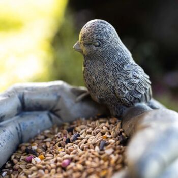 Garden Bird Feeder Decorative Stone Bath Novelty Hands, 4 of 10