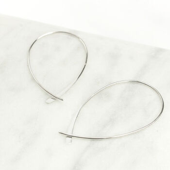 Sterling Silver Curved Hoop Earrings, 6 of 10