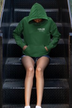 Personalised Name And Date Unisex Hoodie, 10 of 12