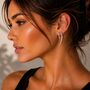 Silver Overlapping Bar Stud Earrings, thumbnail 5 of 10