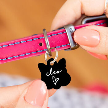 Personalised Cat Face Heart Cat ID Tag, 5 of 12