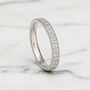 Women's Sterling Silver Ring Band With Sparkling Cubic Zirconia In 18k White Gold, thumbnail 1 of 5