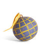 Christmas Lines Glass Bauble 8cm, Golden On Navy, thumbnail 1 of 2