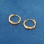 Gold Thorn Hoop Earrings, Dainty Minimalistic Huggie Hoops, thumbnail 7 of 7