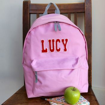 Personalised Applique Name School Backpack, 8 of 11