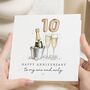 Personalised Champagne Anniversary Card Any Year, thumbnail 1 of 7