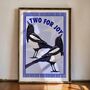 Two For Joy Baby Blue Magpie Art Print, thumbnail 5 of 11