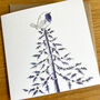 Christmas Trees And Inky Blue Robins Card Pack, thumbnail 2 of 6