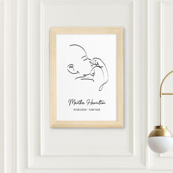 Personalised Line Art Relaxed Baby Print, 10 of 12