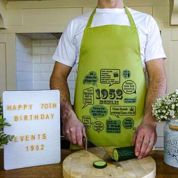 'Events Of 1952' 70th Birthday Gift Apron, 3 of 7