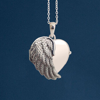 Personalised Sterling Silver Angel Wing Locket, 2 of 12