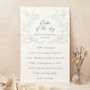 Elegant Floral Wedding Order Of The Day Sign, thumbnail 1 of 3