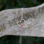Poppy Red Flower Heart Pendant Necklace, thumbnail 1 of 4