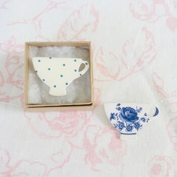 Handmade Tea Cup Brooch ~ Boxed, 6 of 7