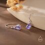 Sterling Silver Amethyst Purple Pear Cut Cz Drop Earrings, thumbnail 4 of 11