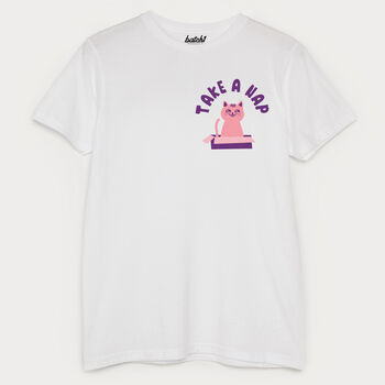 Take A Nap Men's Cat Slogan T Shirt, 5 of 6