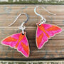 Rosy Maple Moth Wooden Earrings, thumbnail 6 of 9